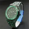 MISSFOX Watches For Men Classic Green Date Waterproof Male Quartz Reloj Fashion Luxury Stainless Steel Diamond Men's Wristwatch 2
