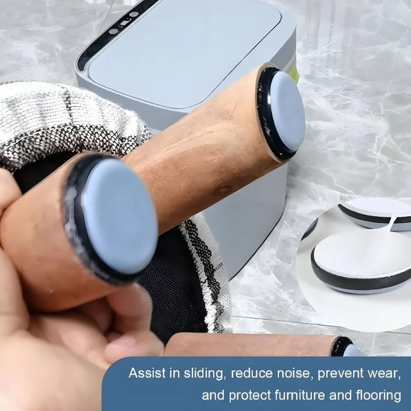 Self-Adhesive Furniture Glide Pads - 4 Pack Anti-Abrasion Floor Protectors & Sliders