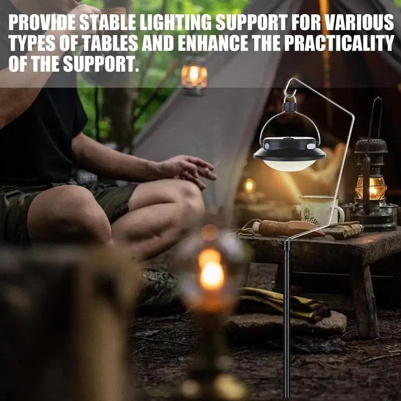 Portable Lamp Stand Hook Ultra-Light Camping Desktop Light Pole Aluminum Pole Hanger Seamlessly Fits Into The Tabletop Opening