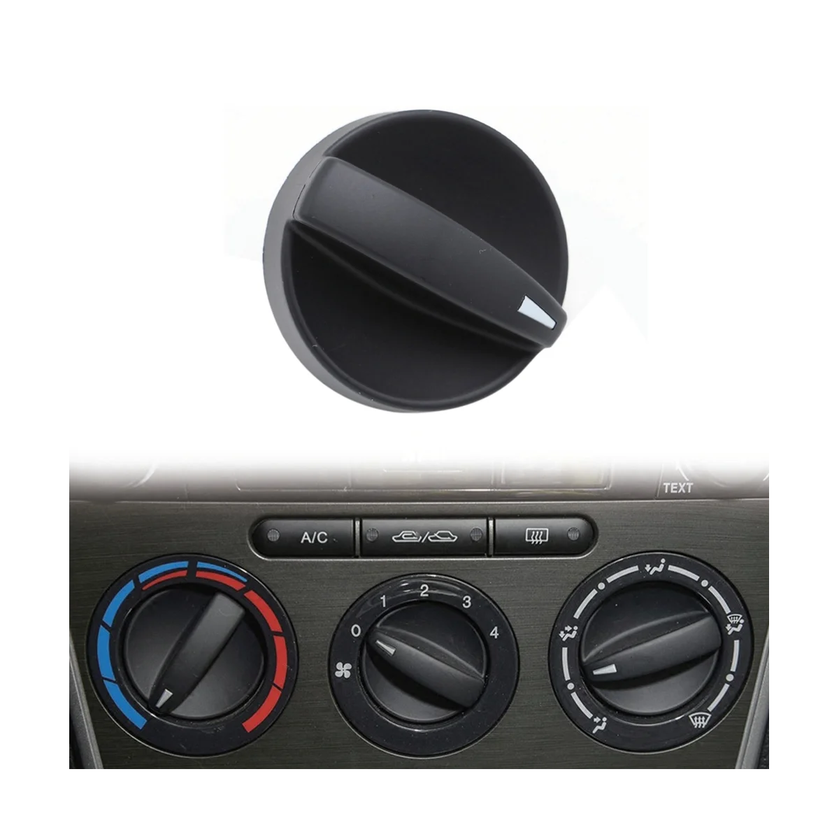 

3Pcs Car A/C Heater Climate Control Switch Knobs Dials Cover for 2006-2008 Mazda 6 GV2W-61-195 GV3A-61-195