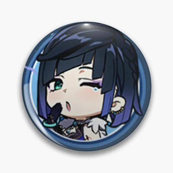 

Мягкая Брошь-булавка Chibi Yelan Genshin на кнопке, мультяшный подарок, милая Металлическая Булавка на лацкан, Женская яркая забавная креативная Мода
