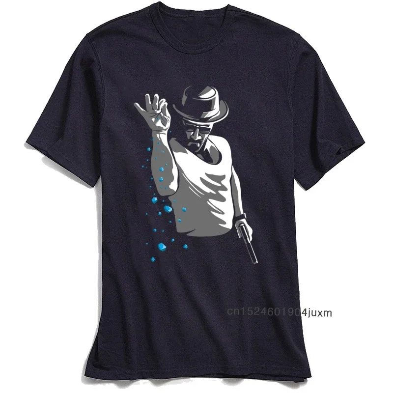 

Tshirt Breaking Bad Men T Shirts Retro T-Shirt TV Mr White Heisenberg Jessie Pinkman Funny Print Tees Short Sleeve Tops Blue