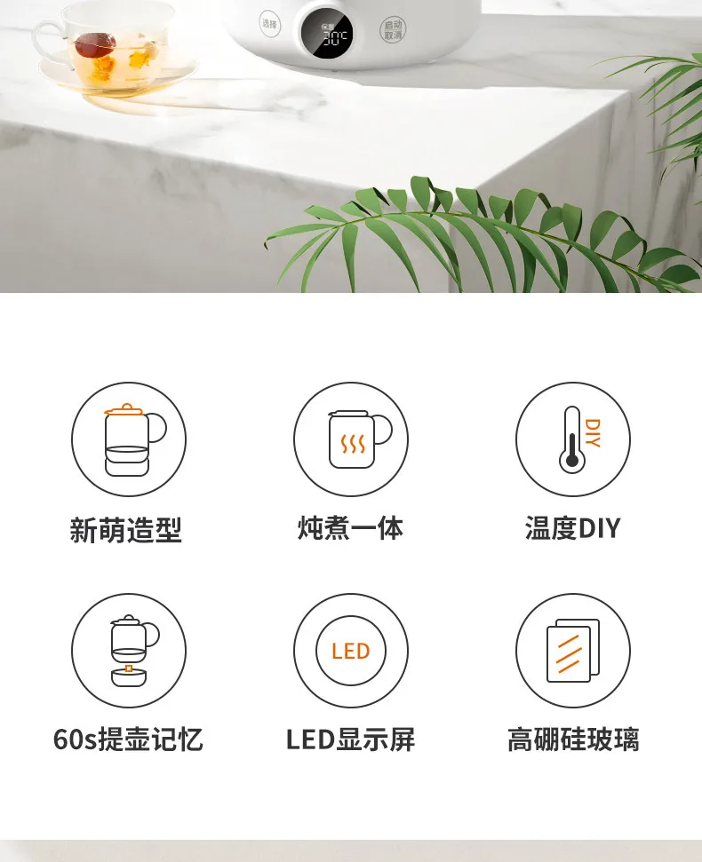 Description Picture 3 of itemMiniature Glass Flower Teapot Health Pot Tea Maker Electric Kettle Cooking Pot Kitchen Appliances