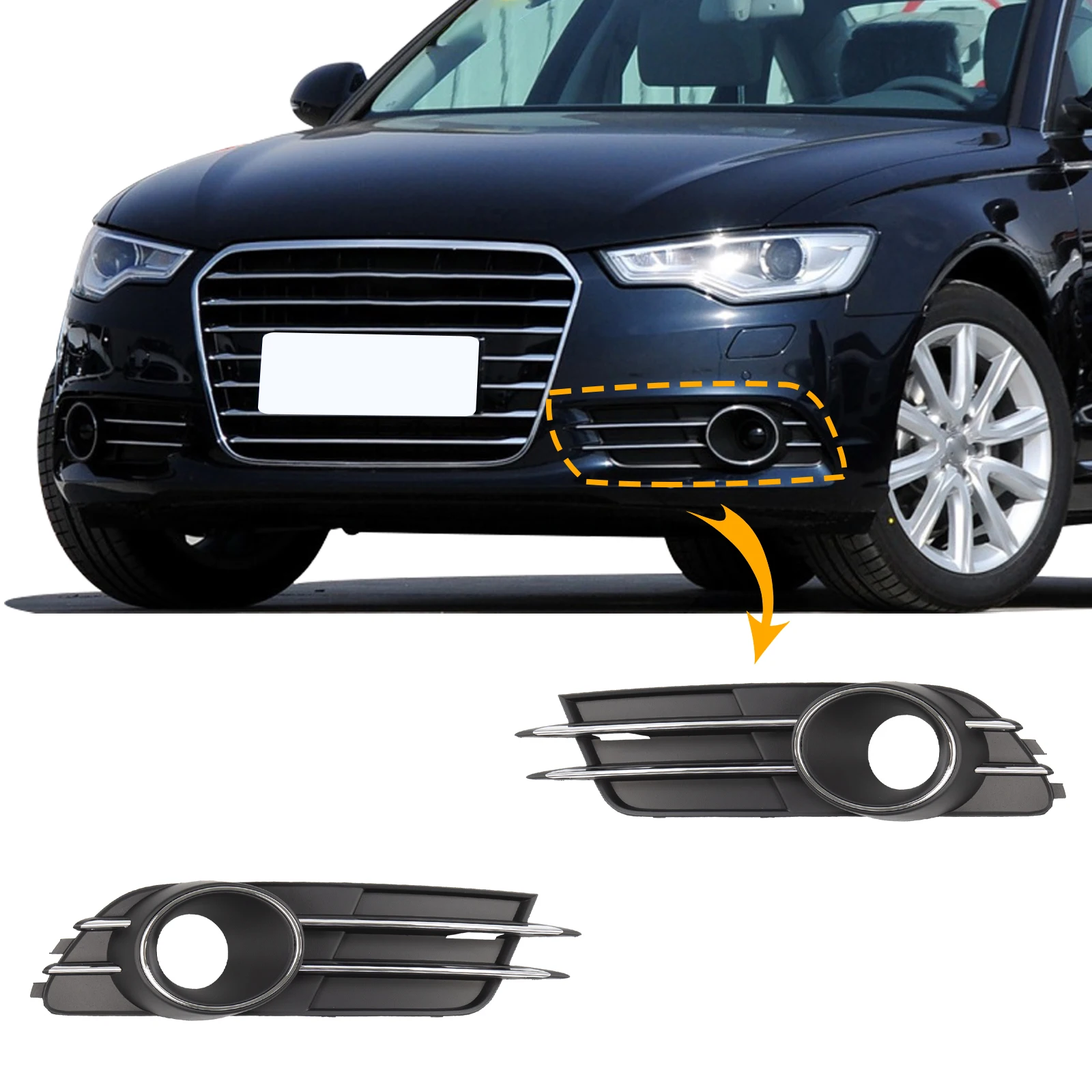 

Противотуманная фоторамка для переднего бампера Audi A6 C7 2012 2013 2015 4G0807681B 4G0807682B