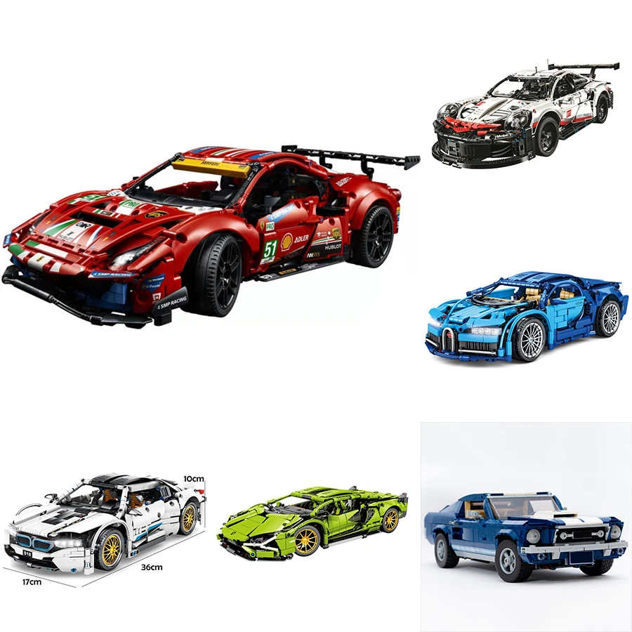 2022 Technical Porsched Car Pull Back Racing Toys for Boys Building Blocks Ferraried Sport Bricks Set Creator Kids Children |