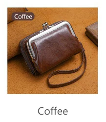 Women's Fashionable Minimalist Wrist Strap Wallet with Large Capacity Multi-Card Pocket (KB417-Coffee)