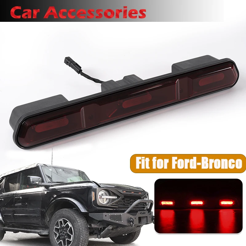 

3rd Third LED High Rear Brake Light Lamp Off-Road Light Accessories Fit For Ford Bronco 2021-2023 2/4Door Universal