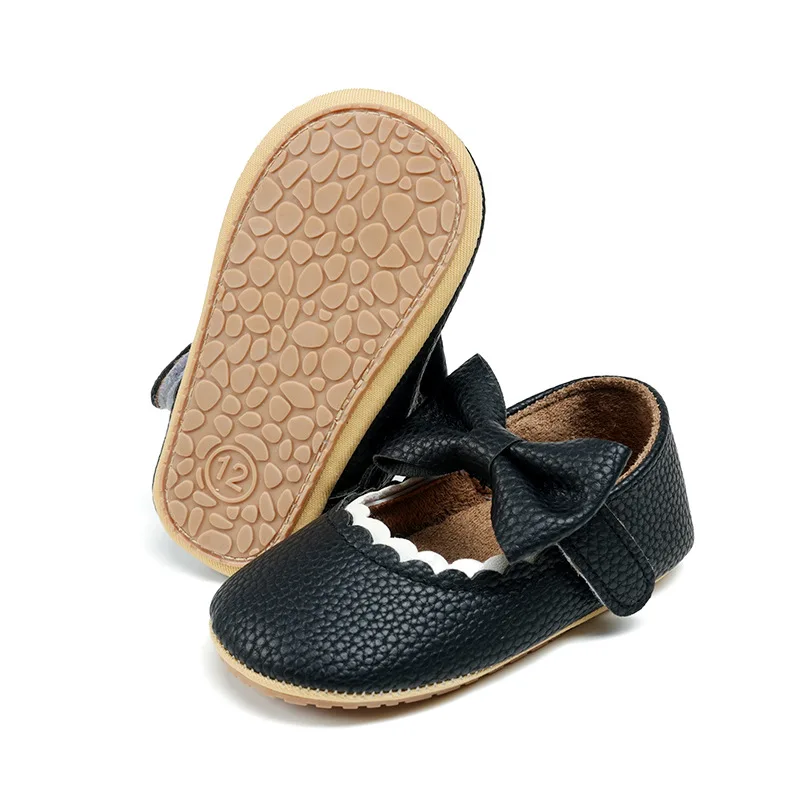 Meckior Baby Girl Shoes Leather Rubber Sole Anti-slip Toddler First Walkers Infant Crib Shoes Newborn Girl New Baby Shoe 2