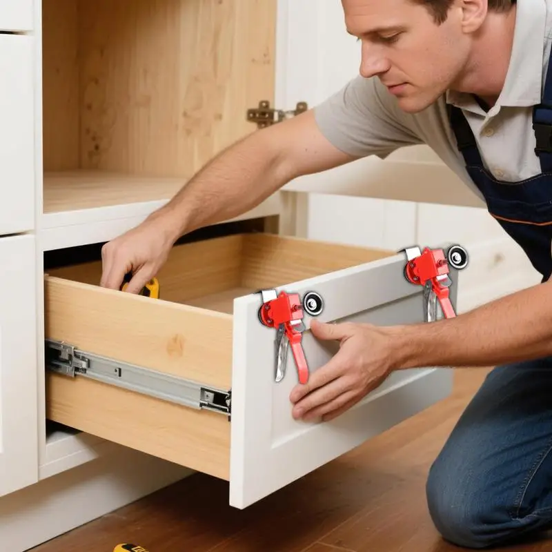 Drawer Installation Clamps, Stainless Steel Drawer Front, Rust