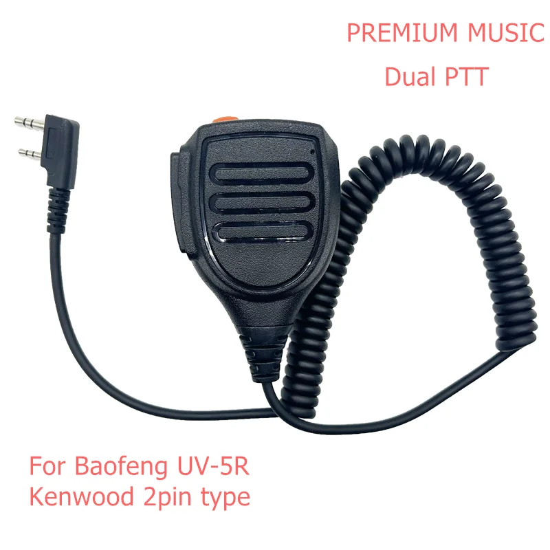 Altoparlante Microfono Dual Ptt Mic Per Baofeng Uv-5R Bf-888S Uv-82 Uv-S9 Plus Uv 13 Pro Uv-16 Pro Kenwood 2 Pin Tipo Radio Bidirezionale