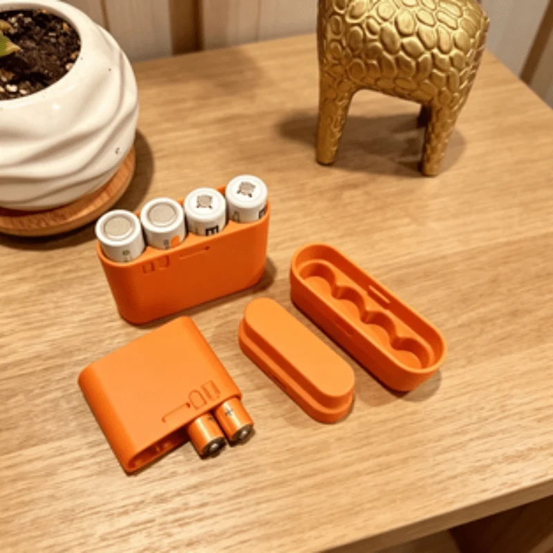 Portable and Compact Battery Storage Box for AA/AAA Batteries - Ideal for Home and Office Use