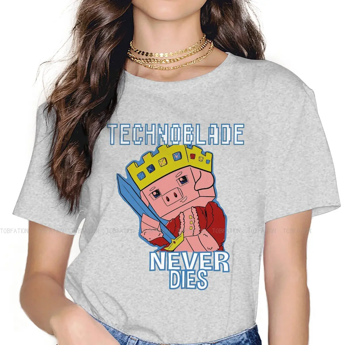 Classic Style TShirt for Girl Technoblade Never Dies r Pig