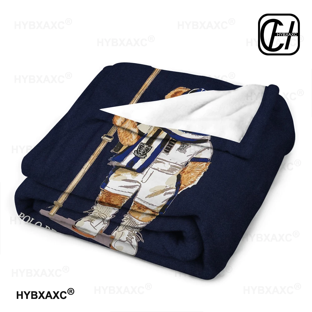 Digital Print P-Polos Bear Sofa Blankets for Winter Warm Knee Fleece Custom Bed Fluffy Soft Blanket King Size Microfiber Bedding 3