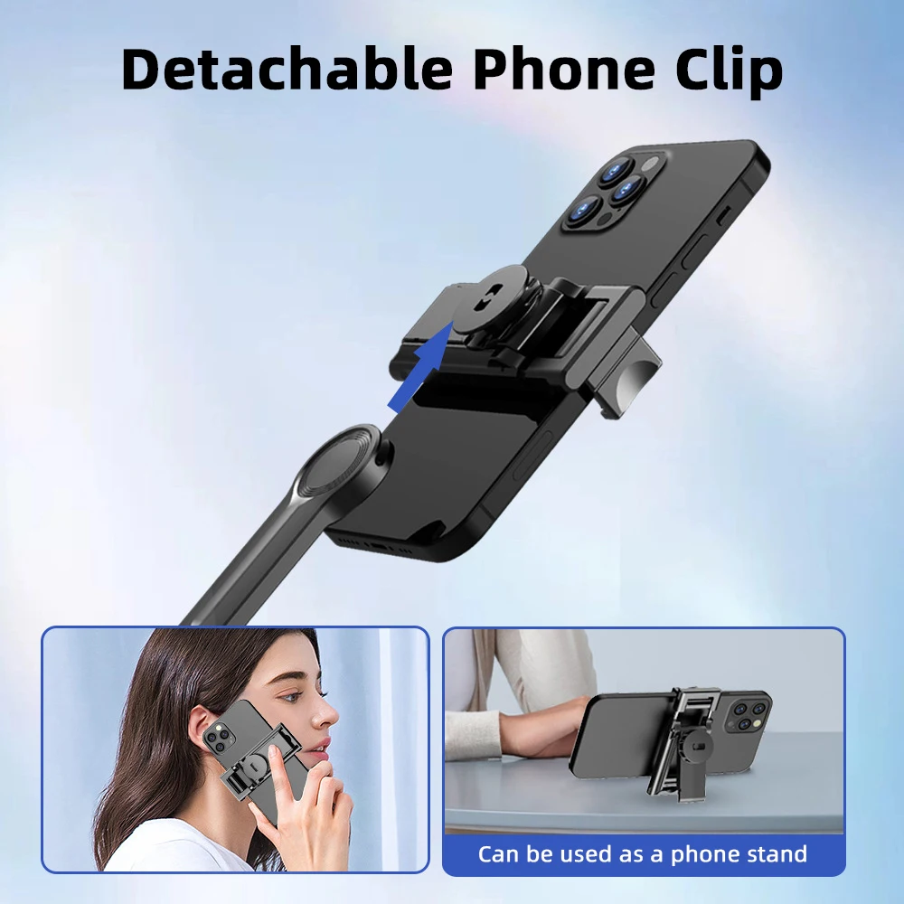 Mamen-tripé Polvo Flexível para Telefone Suporte do Telefone Telescópico Suporte com Controle Remoto Câmera Smartphone Livestream Vlog - Image 4