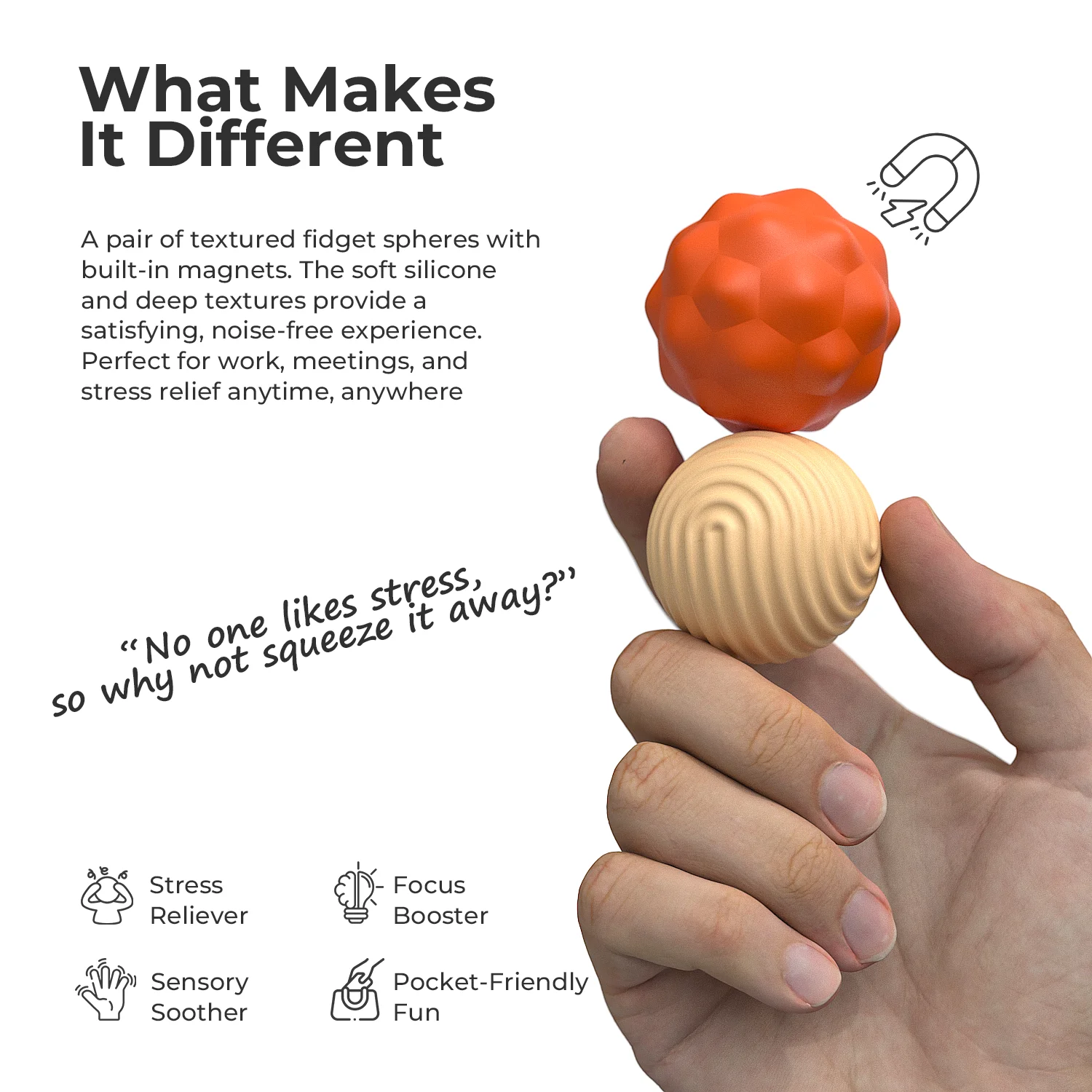 Silicone Sensory Magnetic Ball Fidgeting Toy Stress Relief Fingertip Activity Small Decoration Toys Office Home Miniature Model