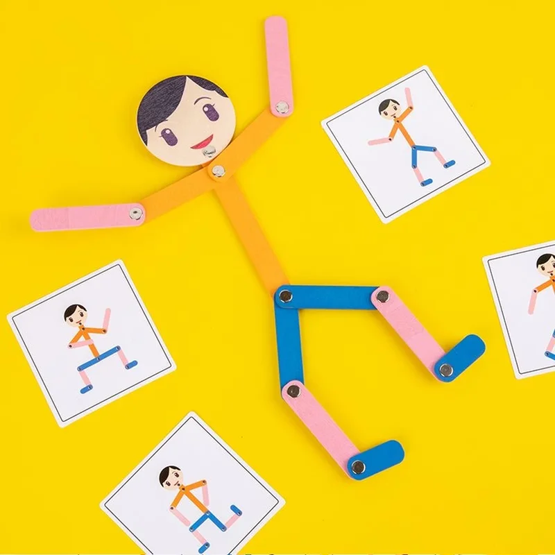 Sport Wooden Man Material DIY Puzzle Toys Boards