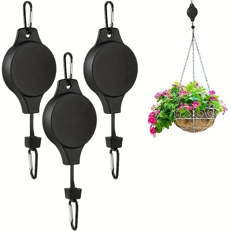 Heavy-Duty Retractable Pulley Plant Hanger