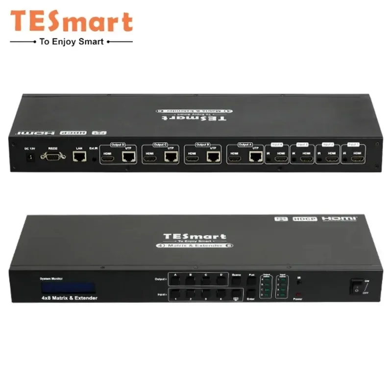 

Матричный коммутатор TESmart Video, HDMI удлинитель, матрица 1080P 60Hz 4 in 8 Out 4x8 HDMI, матричный коммутатор