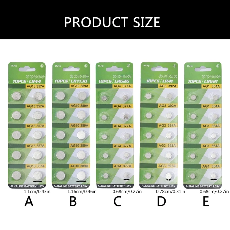 20pcs/10pcs High Capacity LR1130 LR41 LR44 Button Cell Batteries for Last Electronic Device Use Power Supply Battery - 6