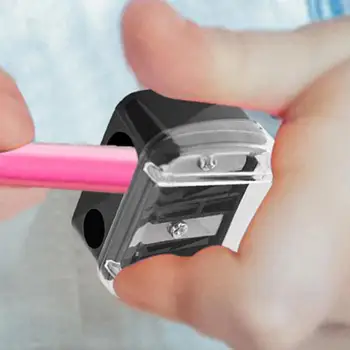 Nuovo temperamatite cosmetico per rossetto di precisione a doppio foro per matita per eyeliner per labbra per sopracciglia, matita per eyeliner, materiale scolastico per ragazze