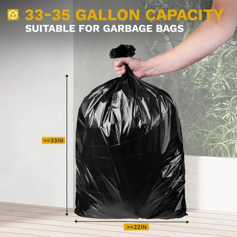 38 Gallon Large Outdoor Trash Can, Waterproof Resin Hideaway Garbage Bin with Lid and Drip Tray, Outside Trash Bin for Porch 6
