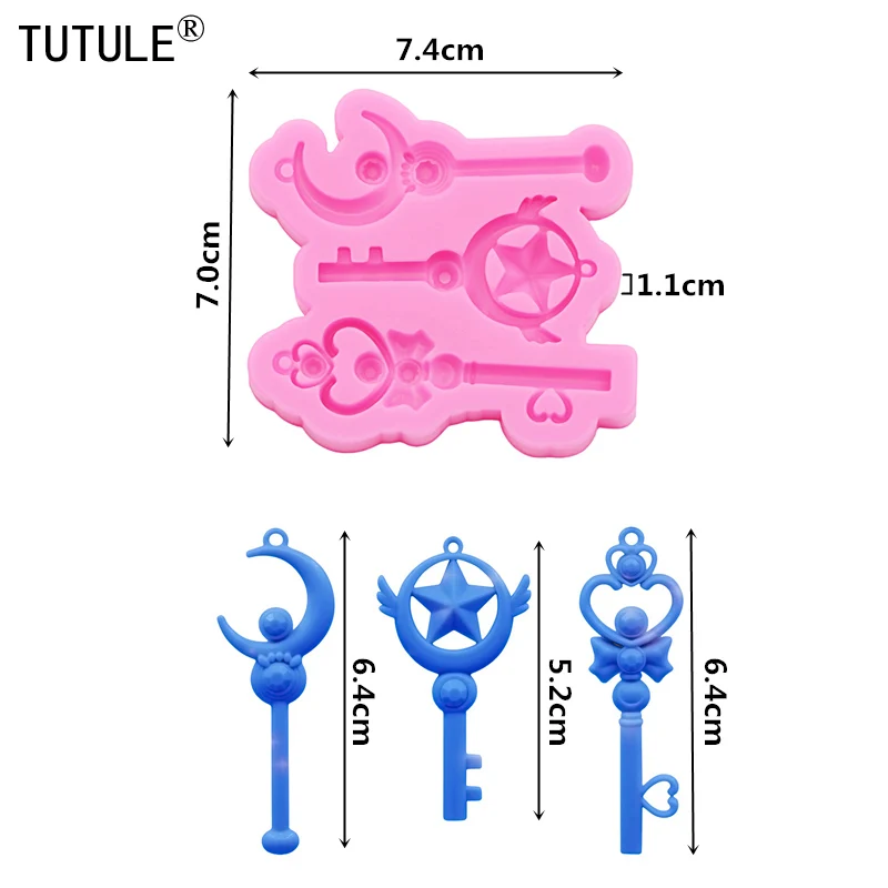 Super Shiny Cartoon Man Keychain Mold - Silicone Resin Mold For DIY Jewelry Making