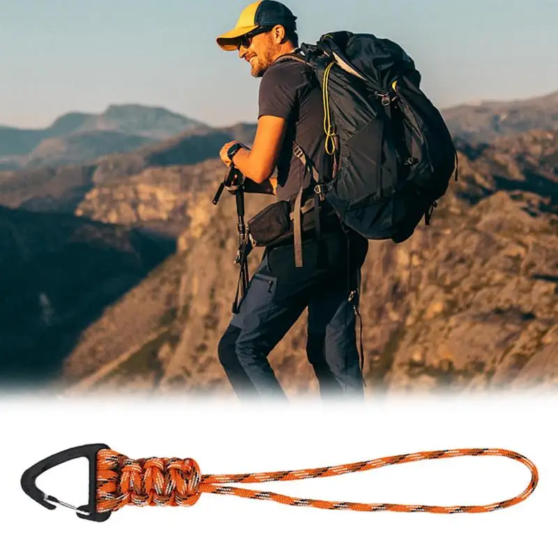 Paracord Lanyard For Keys Paracord Carabiner Keychain Quick Release Triangle Buckle Lock Clip Hook Strap Clasp For Outdoor