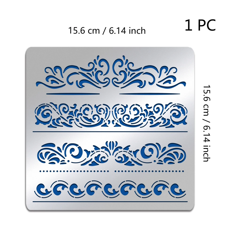 Floral Pattern Border Stencils - reusable stencil by Cutting Edge