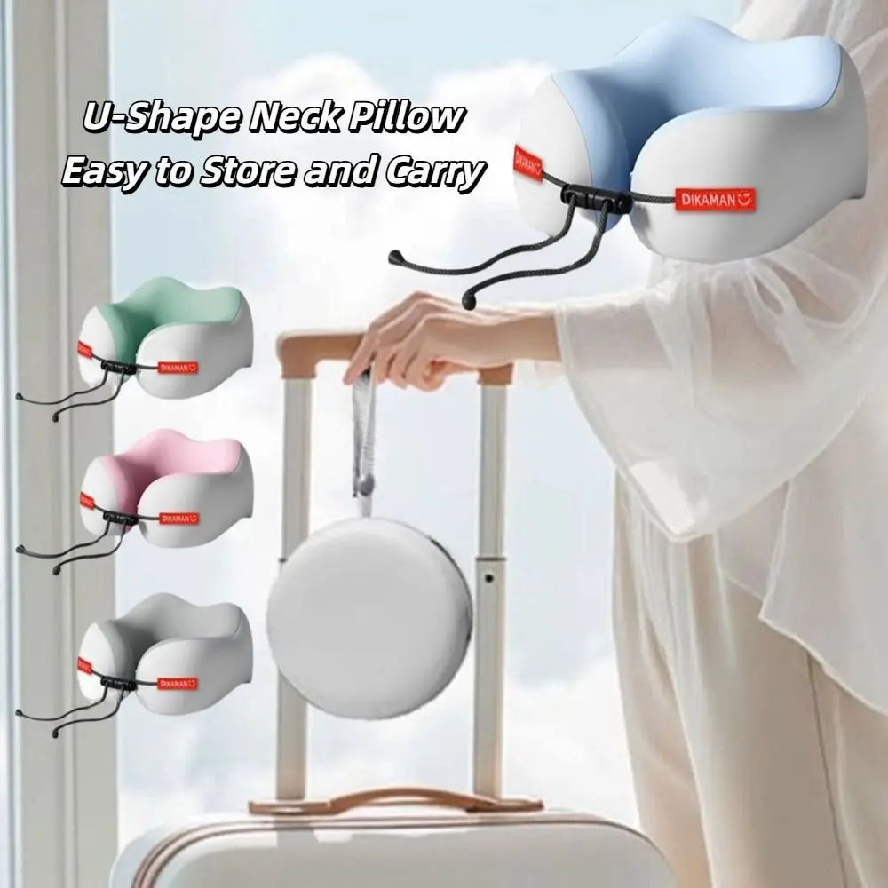 Cooling U-Shape Neck Pillow Portable Compact Travel Neck Guard Pillow Lightweight Foldable Airplane Neckrest Pad Men Women