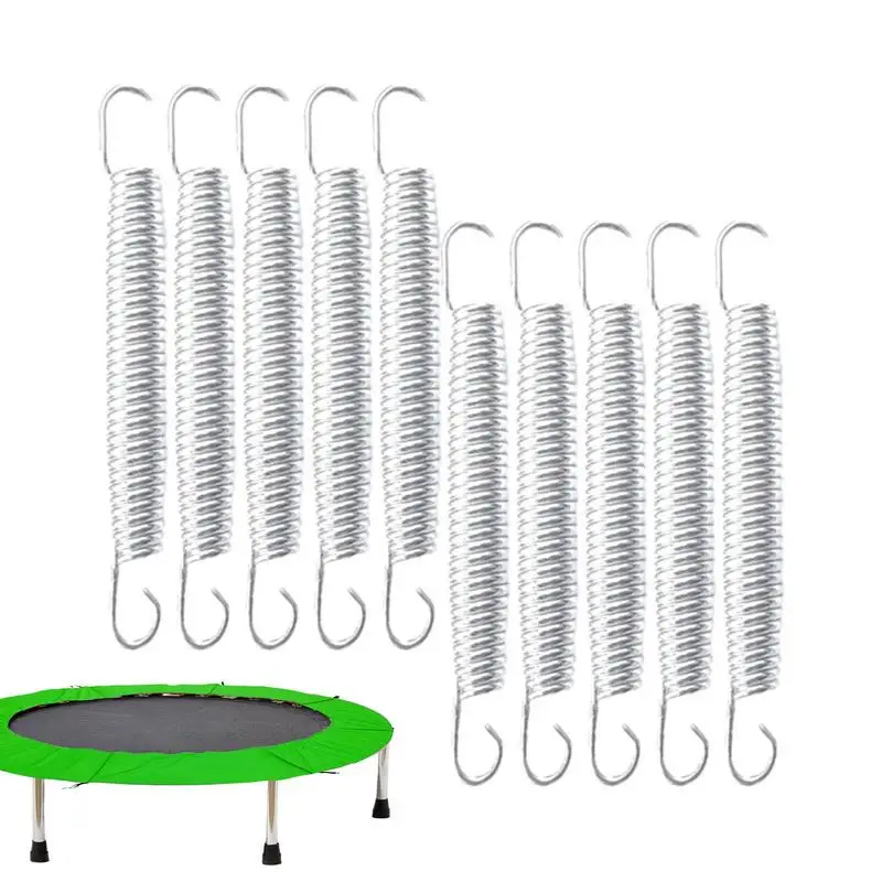 Trampoline Springs 10 Pieces Heavy Duty Galvanized Steel Replacement Springs Safe And High