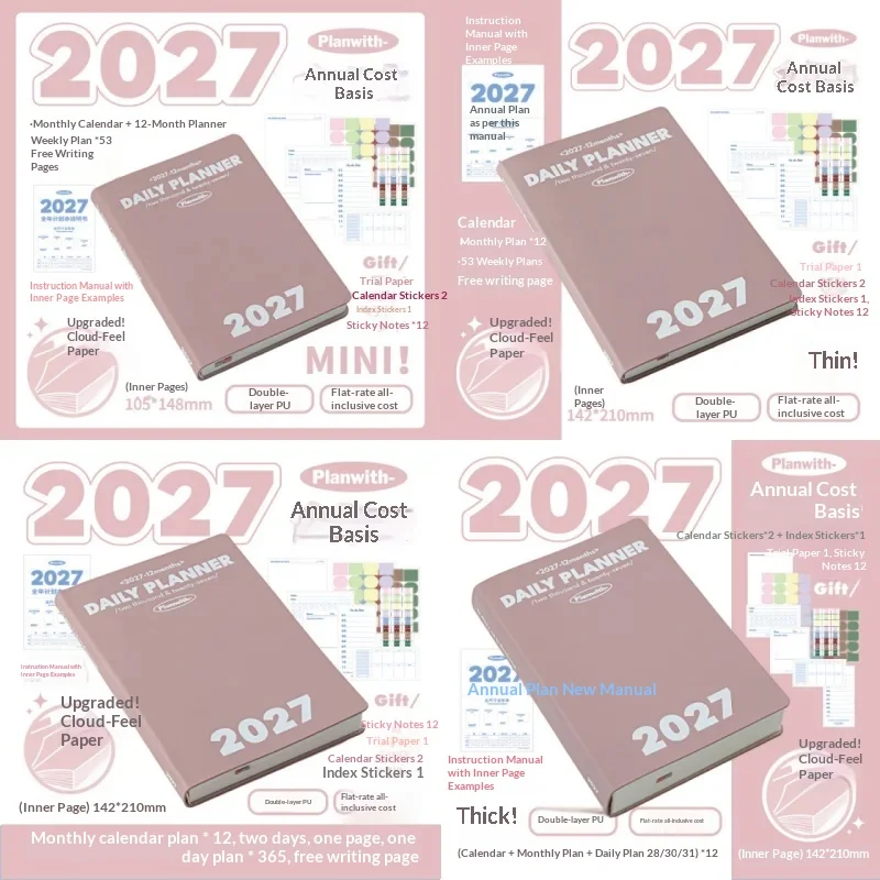 High Aesthetic 12-Month Daily Planner Notebook