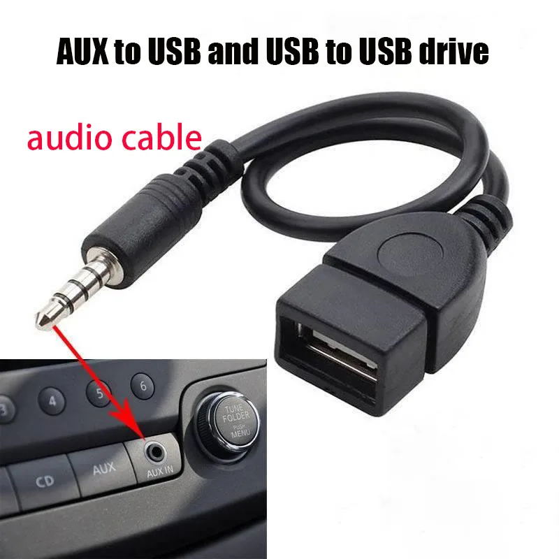 Cltgxdd Auto MP3 Player Konverter 3,5mm Stecker AUX Audio Jack Stecker Auf USB Buchse Kabel Adapte Für Auto MP3 auto Zubehör – Detail 4