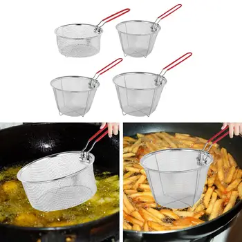 Stainless Steel Deep Frying Basket, Wire Fryer Basket, Multifunction Restaurant 1