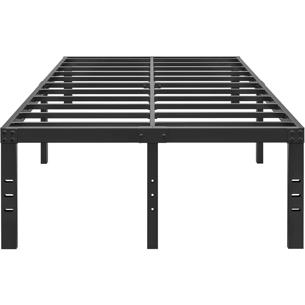 

18 Inch Metal King Size Bed Frame No Box Spring Needed - Easy Assembly Heavy Duty Noise Free Narrow Bedframes
