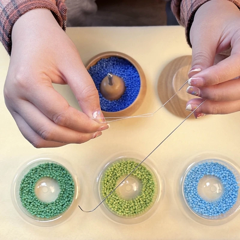 Bead Loader Beading Spinner Quickly Beading Bowl for DIY Seed Beads Waist Beads Bracelets Spin Beading Bowl Bead Spinner