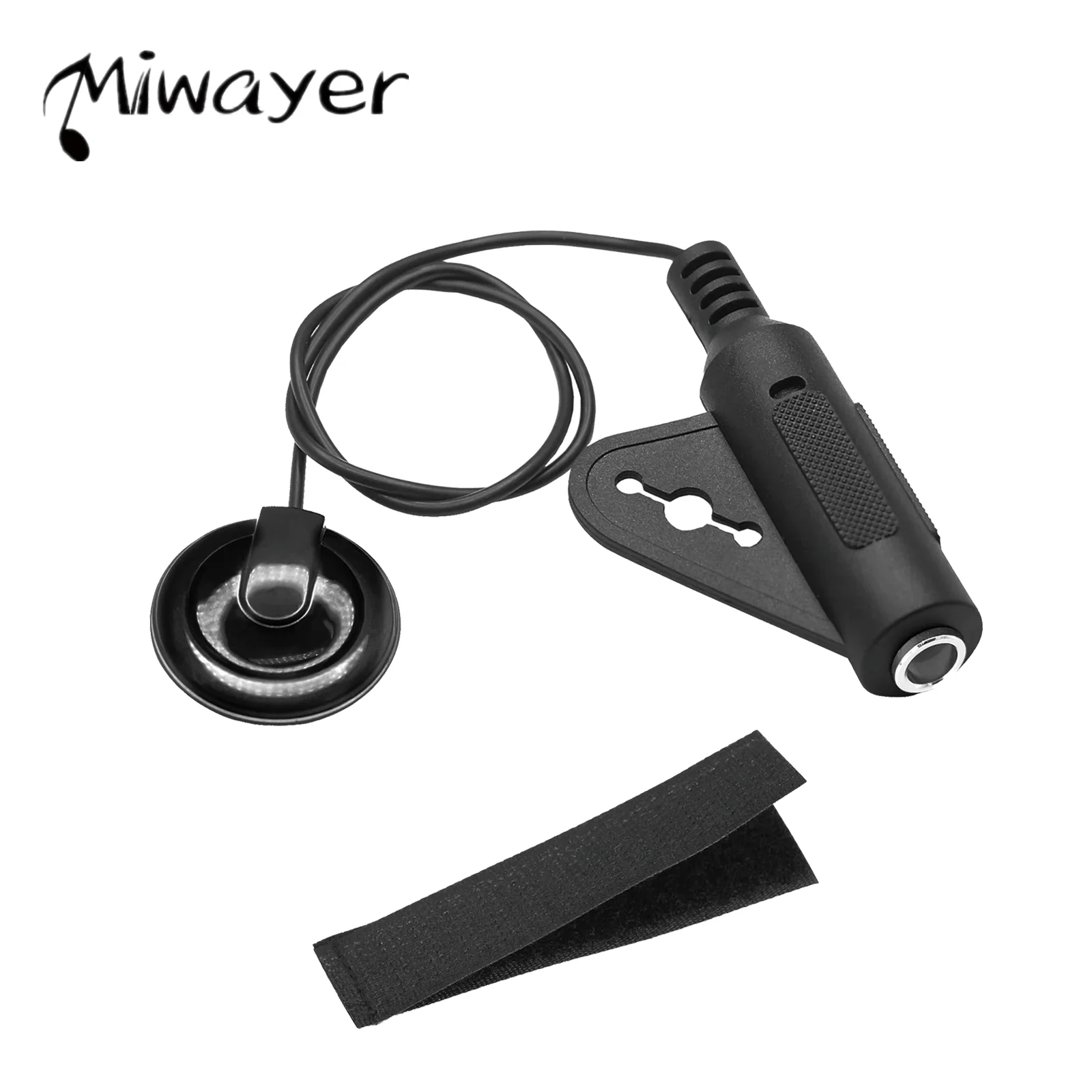 Miwayer Piezo Pickup for Acoustic Guitar Ukulele - Adhesive Mount Transducer with 1/4" Jack