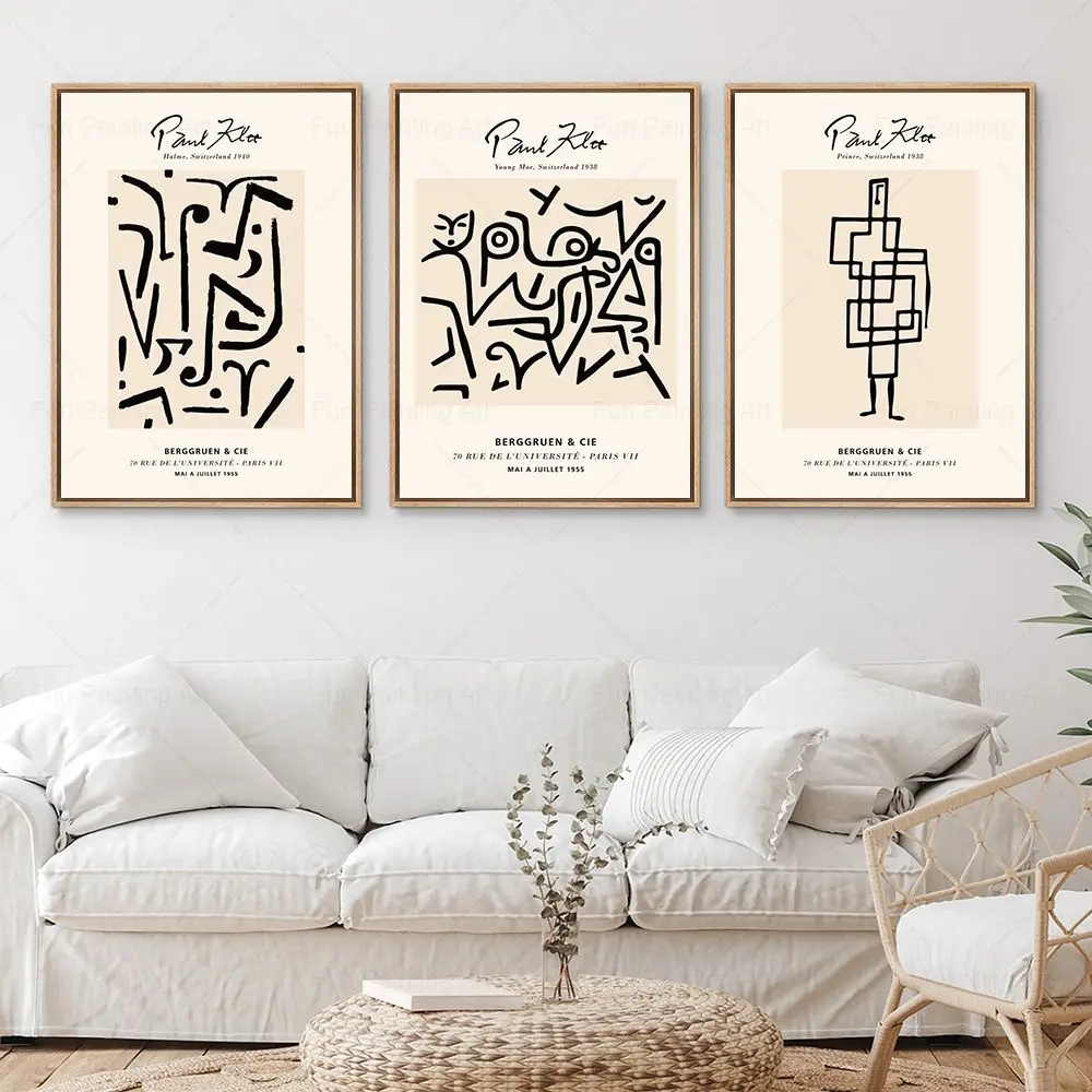 Omaggio A Paul Klee Line Art Museum Exhibition Poster Canvas Painting Abstract Wall Art Picture Modern Living Room Home Decor