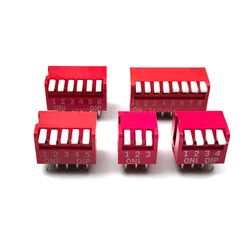 Slide Type Toggle Switch Module - 5PCS, Multi - Position, Red/Blue - 5 PIN (Red dip 2.54mm)
