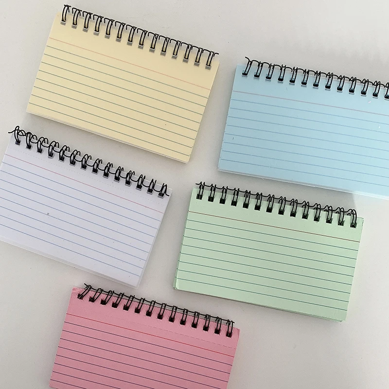 

Simple Horizontal Line Colorful Tearable Small Spiral Coil Book Index Card Small Book Creative Memo High Appearance Notebook