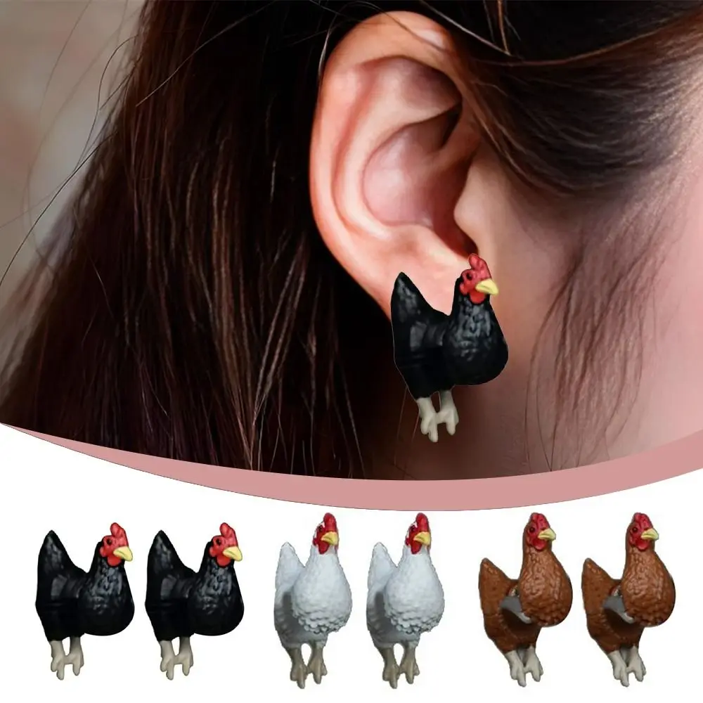 Hand Painted Chicken Earrings Funny Chicken Earrings Cute Lightweight Funny Gifts for Chicken Lovers