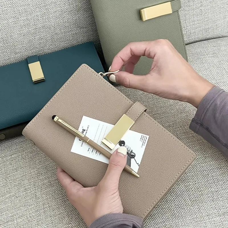 Leather Loose-leaf Notebook a6 Business Journal Binder Diary Planner Organizer Notepad School Stationery pu - Imagem 3