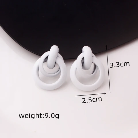 7Colors Stud Earrings Women Pink Spray Painted Metal Twisted Statement Earring Punk Simple Beautiful Jewelry Wholesale Gift