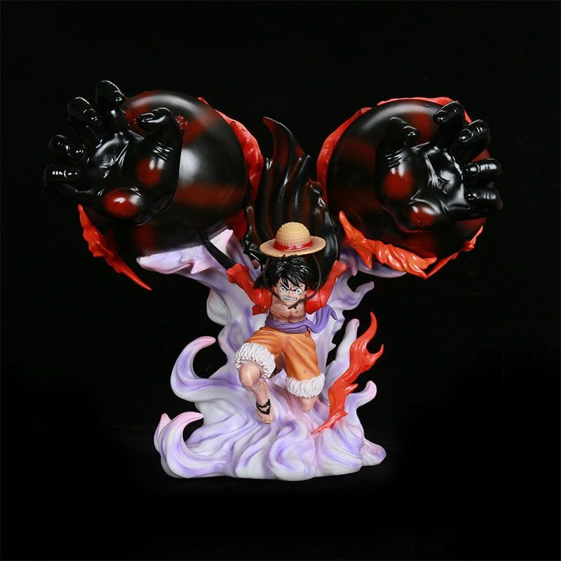 

28cm Anime One Piece Figure GK Luffy Action Figures Third Gear Rubber Grizzly Bear Gun Anime Handmade PVC Collection Model Toys