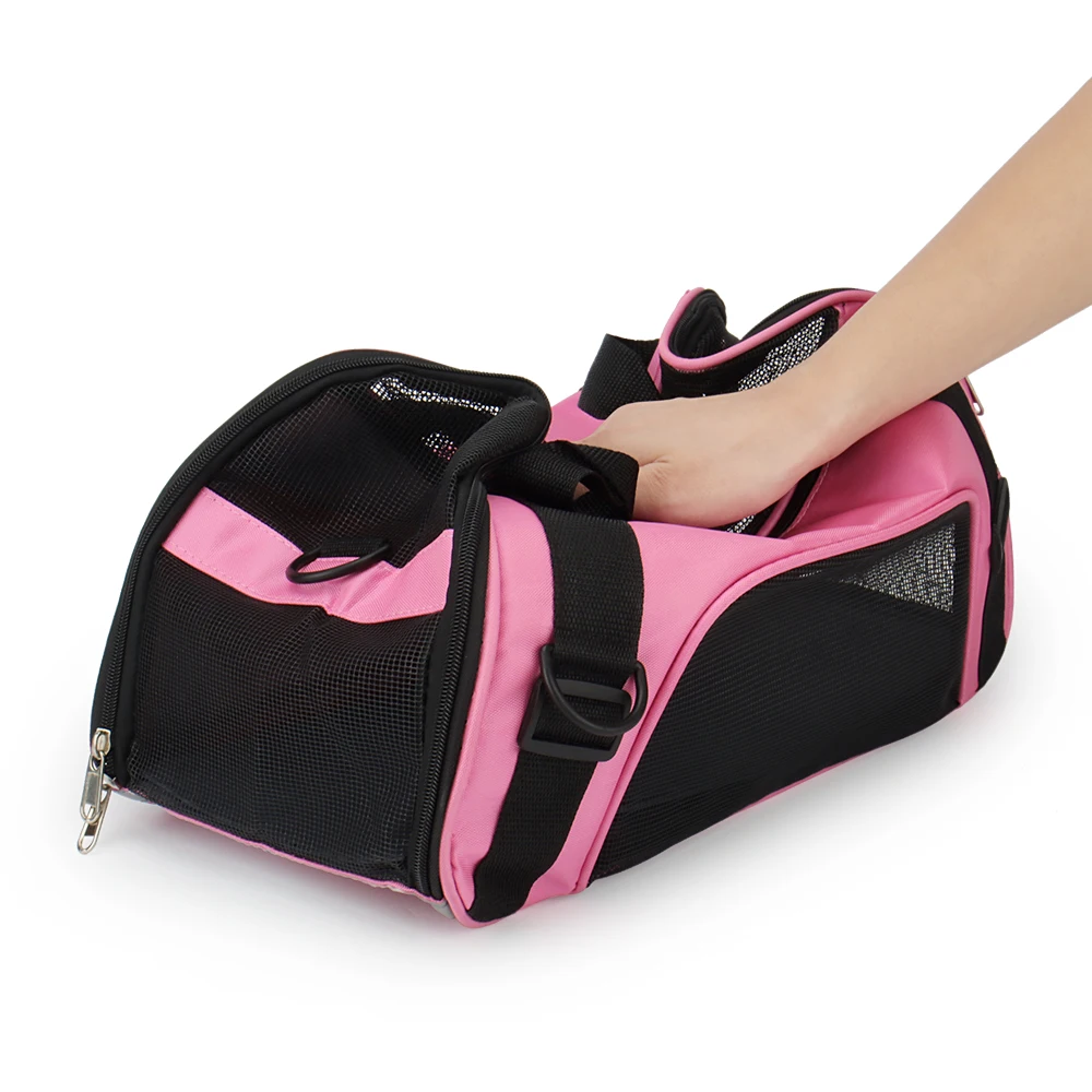 Soft-sided Carrying Portable Pet Bag Pink Dog Carrier Bags Blue Cat Travel Breathable Handbag pet carrier bag pet carrying bag
