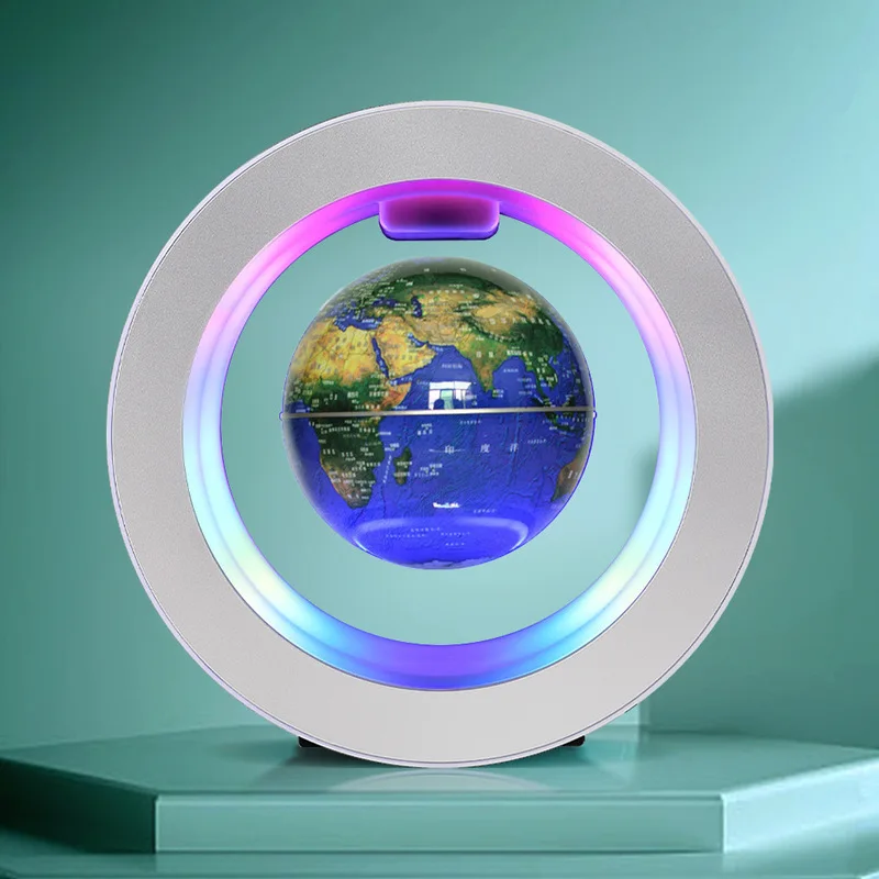 마그네틱 리베이션 로터리 글로브 4.5 인치 영어 Maglev Globe Us 플러그 오피스 거실 장식 크리 에이 티브 독특한 크리스마스 선물