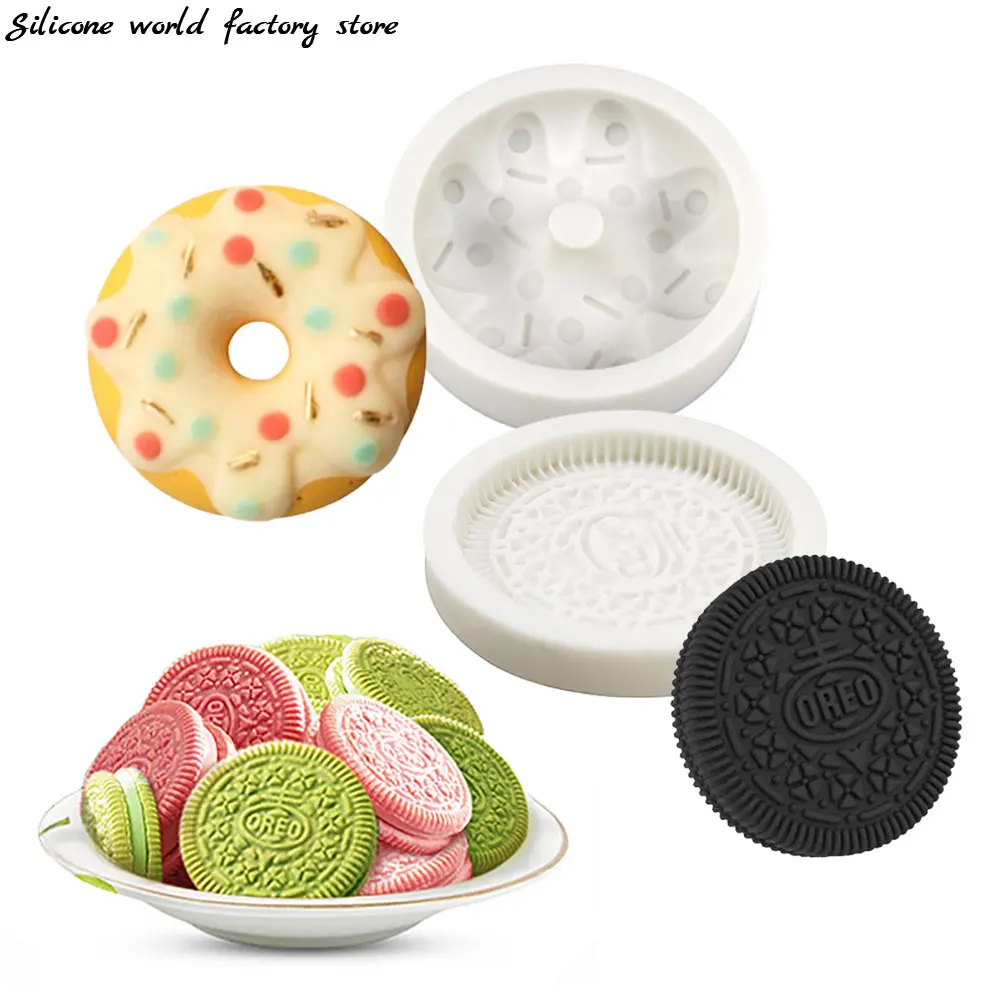 

Silicone World DIY OREO Cookie Cake Silicone Mold Donut Molds Chocolate Fondant Biscuits Decoration Tool Kitchen Baking Molds