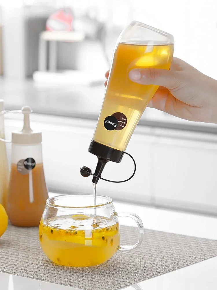 360ml Japanese honey dispensing bottle plastic portable pour squeeze bottle household jar squeeze honey kitchen tool