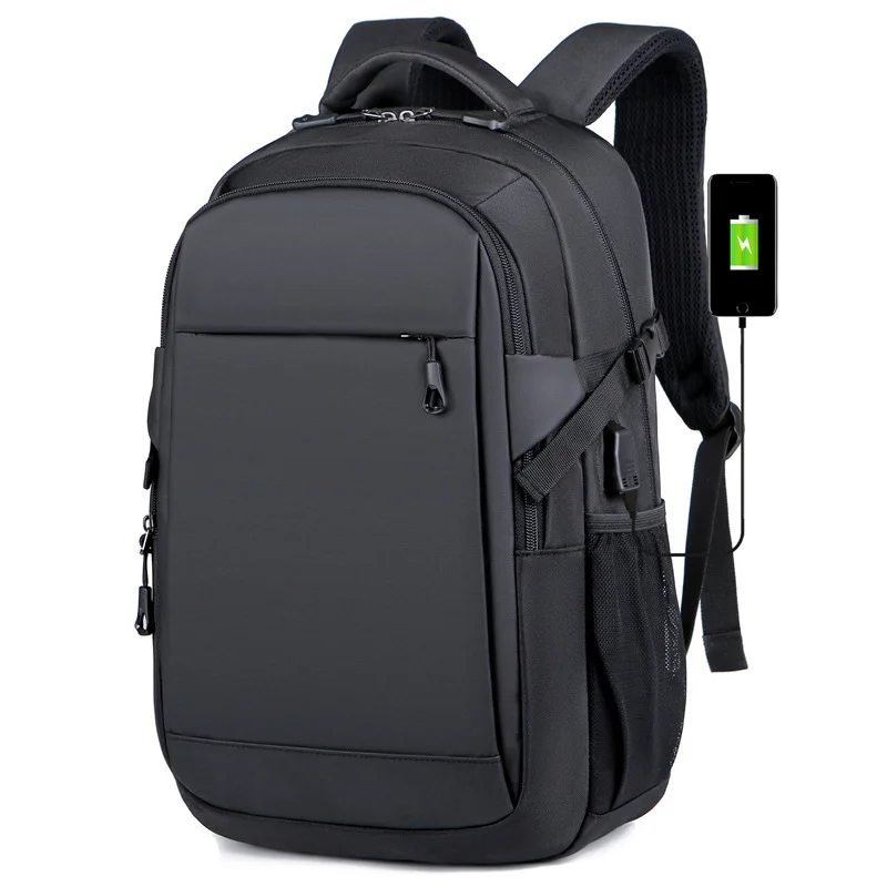 Tradineur - Mochila de tela para portátil con puerto de carga USB