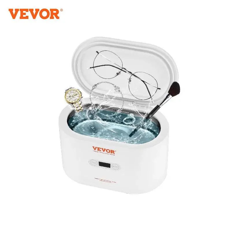 Vevor Pulitore A Ultrasuoni Scatola Capienza 650Ml Pulitore A Ultrasuoni Uso Domestico Con Cestello In Acciaio Inox Per La Pulizia Gioielli Orologi Oc