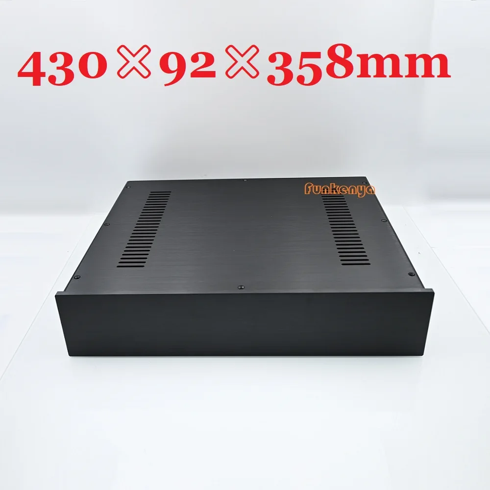 430x90x358mm Brushed Aluminum DIY Power Amplifier Enclosure Hifi Rear Class AB Earphone Music Box Preamplifier Tube Amp Chassis